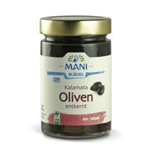 Mani Bläuel - Kalamata Oliven in Lake, entkernt 280g